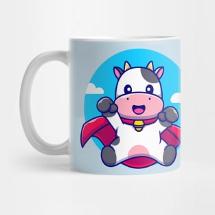 Cute Cow Super Hero Cartoon Mug